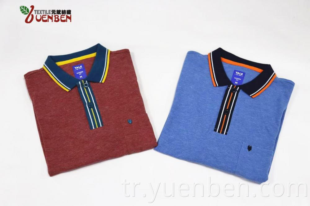 65%Poly 35%Cotton Melange Jersey With Contrast Collar